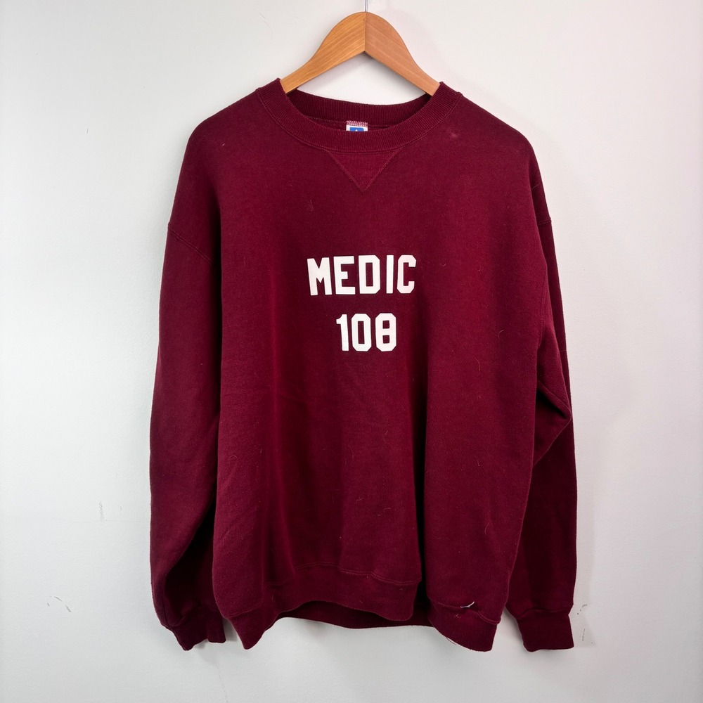 Vintage 1990s Russell Athletic Medic 108 Coach Crewneck Sweatshirt XL USA